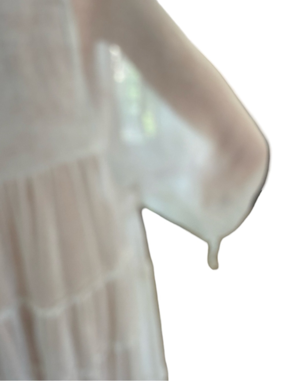 Flowy White Maxi Dress with Tie Neck - Picture 4 of 8